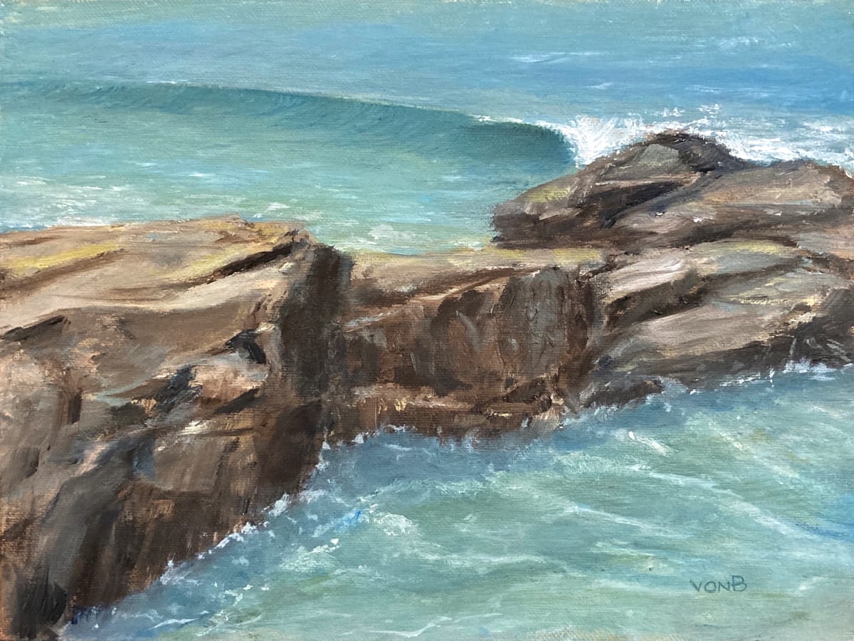 Outcropping  at Leo Carillo by John von Buelow  Image: En plein air at Leo Carillo Sate Beach, finished en atleier. The outcropping rock formations at Leo's several coves always offer interesting viewpoints.