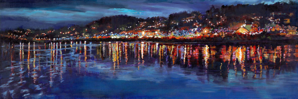 Celebration  Image: Late night water scene  with reflections in White Rock from the longest pier in Canada. 