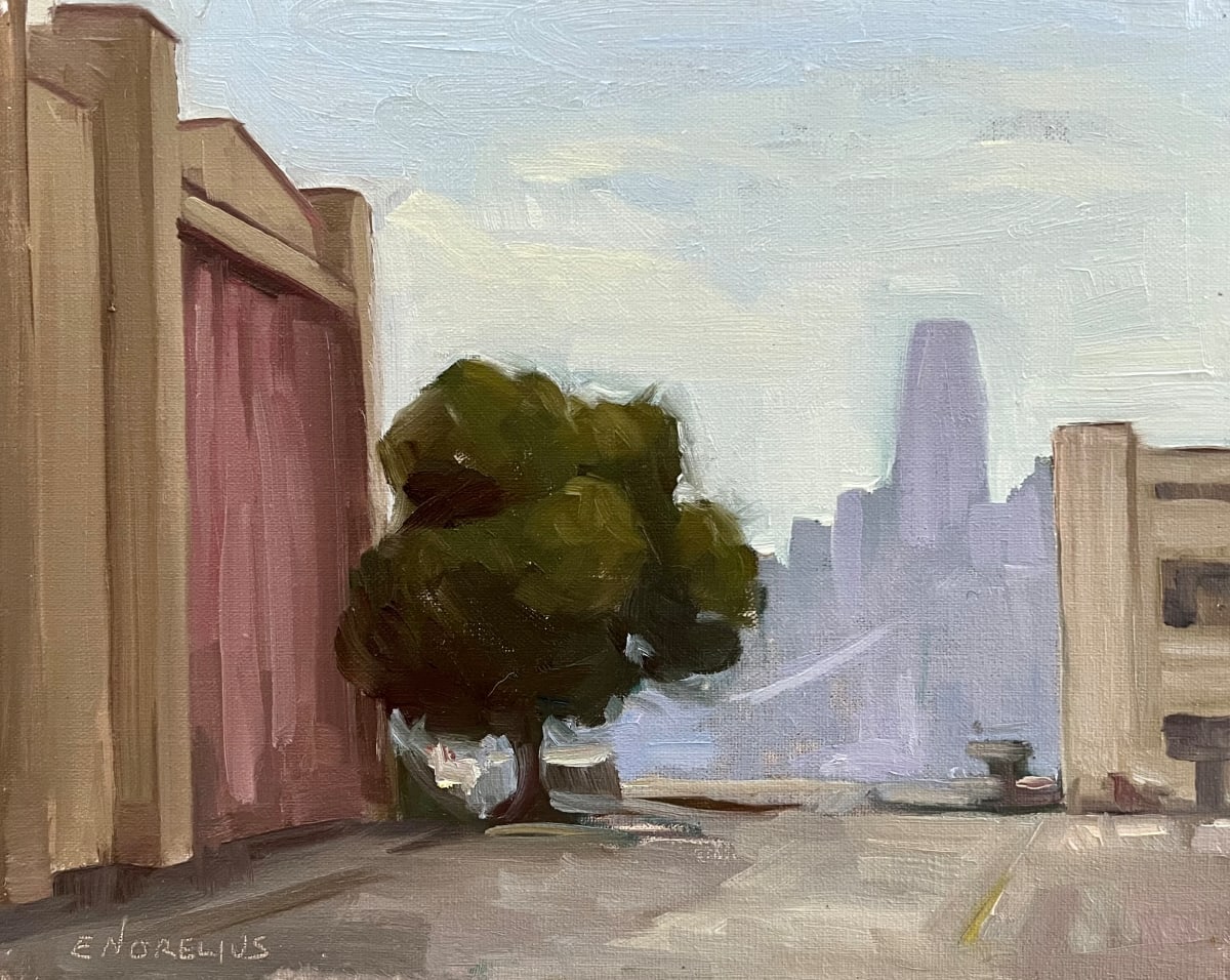 San Francisco in the Distance, Plein Air by Erica Norelius 