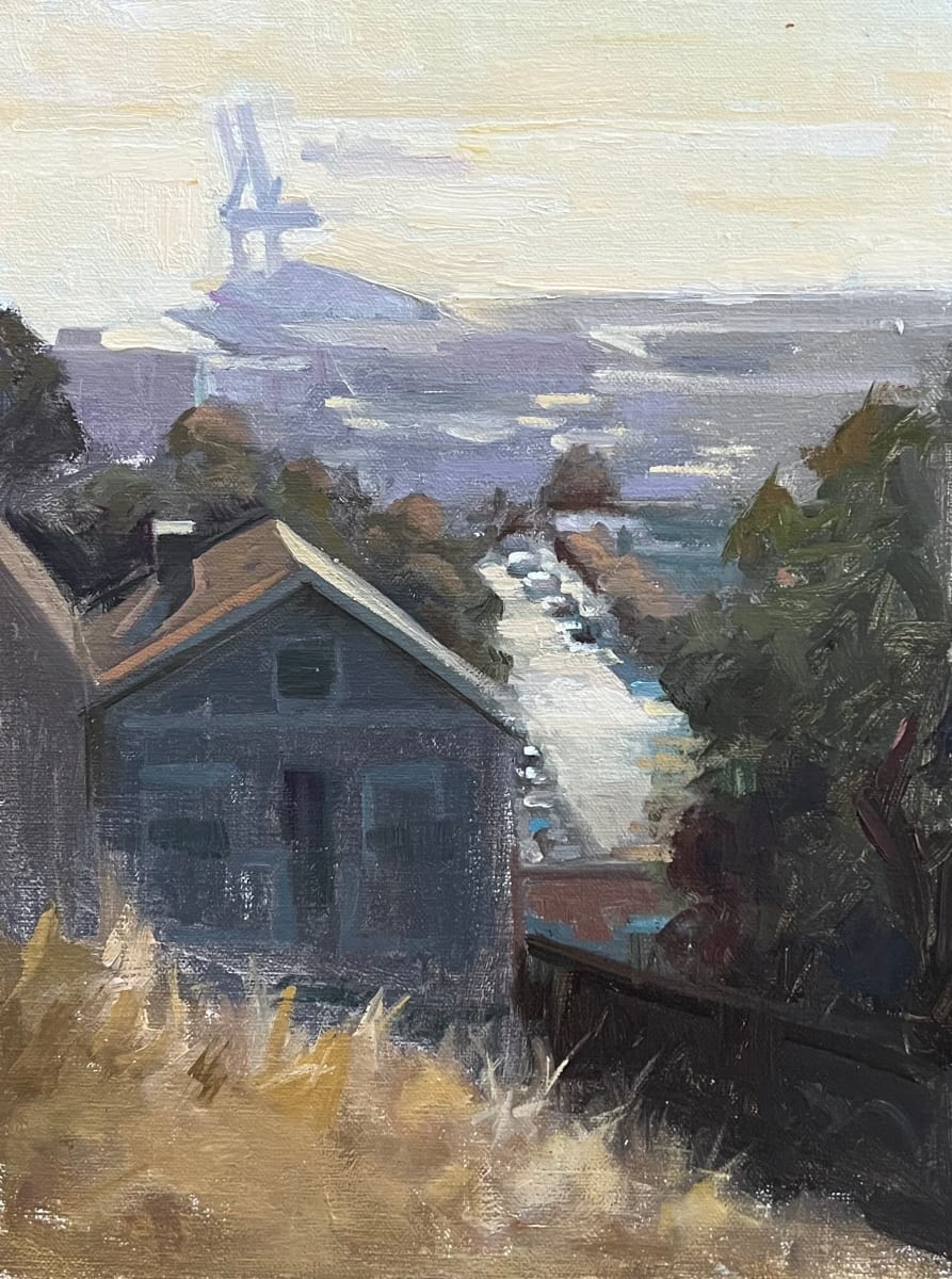 Overlooking the Bay from Potrero Hill,SF , Plein Air by Erica Norelius 