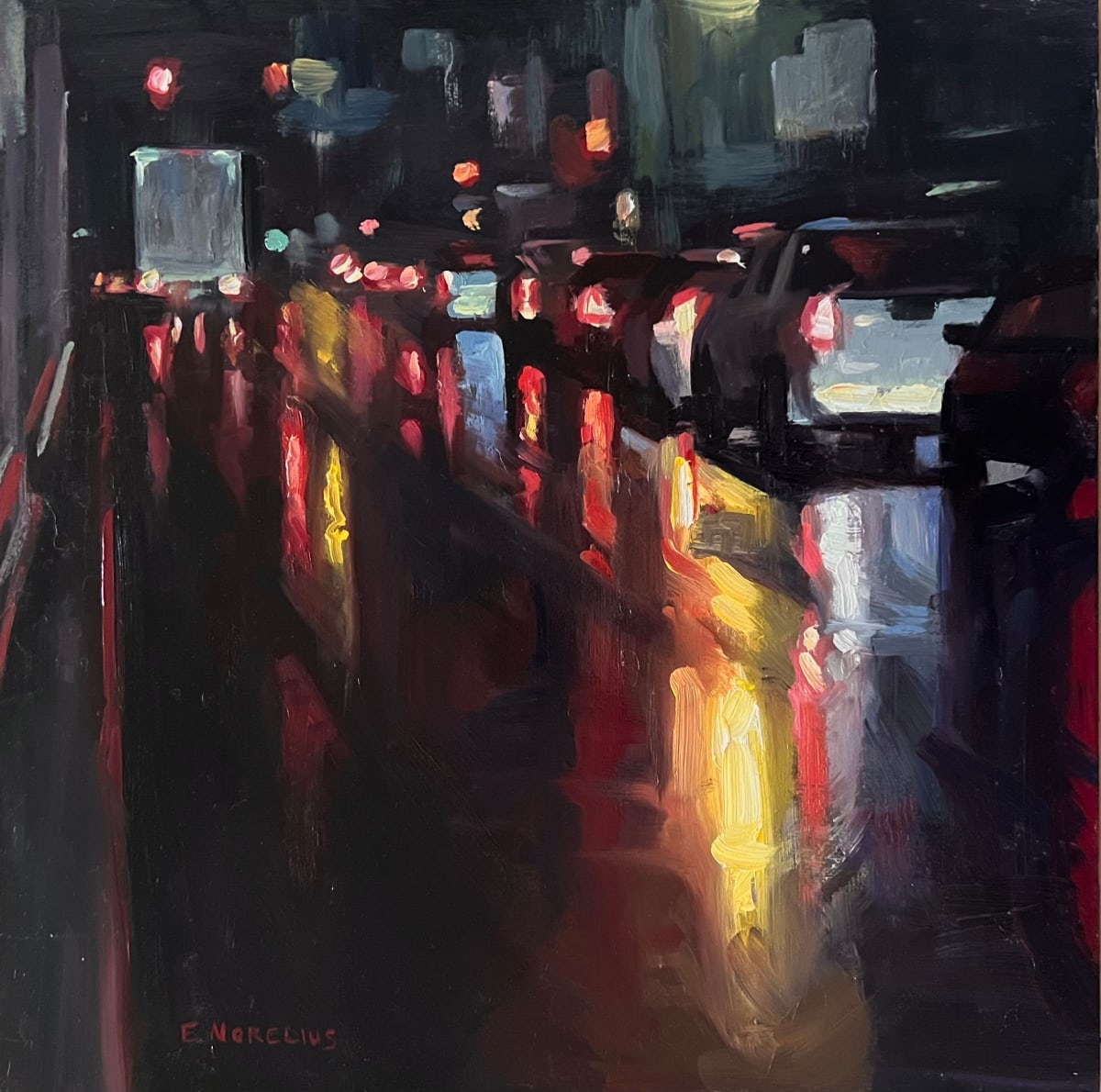 Car Lights at Night by Erica Norelius 