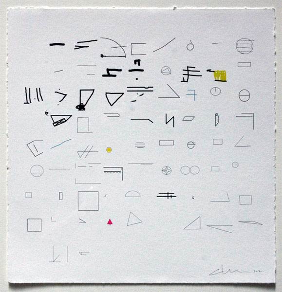 Mechanical Turkers: draw three lines, draw a circle with the center at left end of the base that ... by Clement Valla 