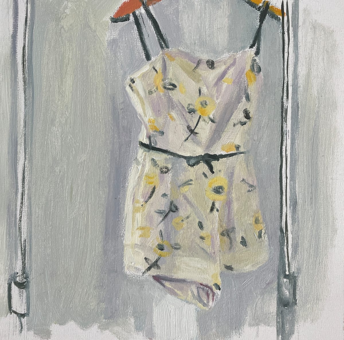 Nanny's Bathing Costume by Nan Ring  Image: Nanny's Bathing Costume, oil on panel, 6 x 6 inches, 2022