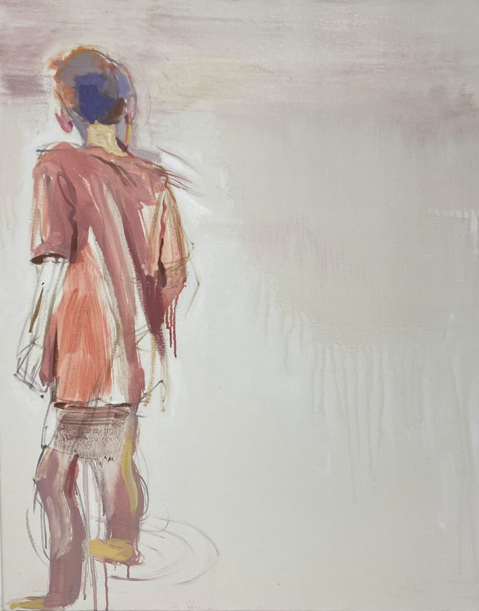 Max Skipping Stones by Nan Ring  Image: Max Skipping Stones, oil on canvas, 30 x 24 inches, 2019