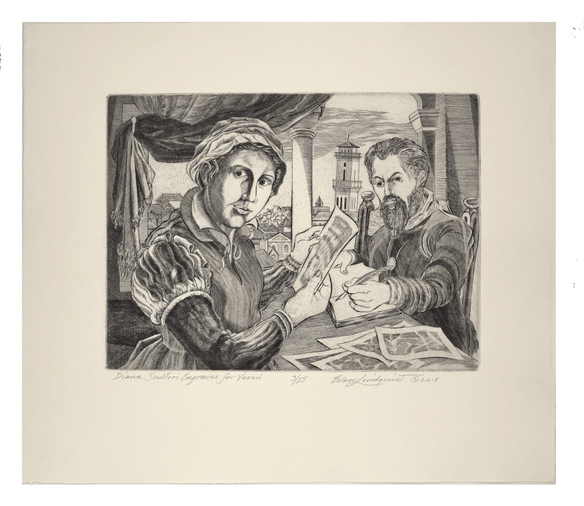 Diana Scultori Engraves for Vasari, 3/25  Image: © Evan Lindquist / Artists Rights Society (ARS), New York