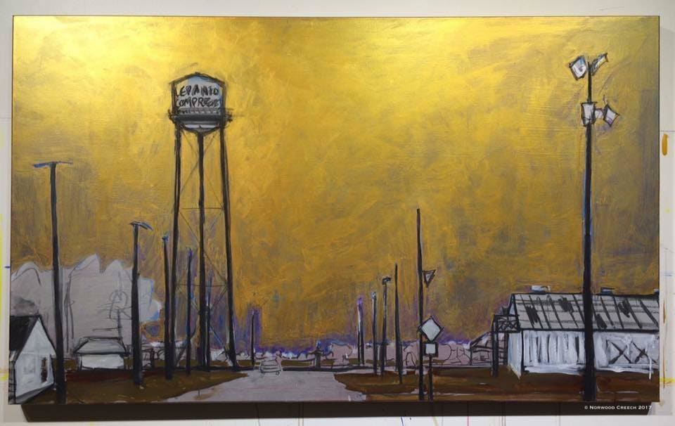 Lepanto Compress Water Tower - Gilded Sky, Lepanto, Poinsett County, Arkansas #GildTheDelta by Norwood Creech 