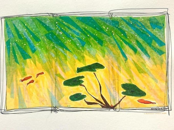 Sunny Under Water - Collage by Norwood Creech 
