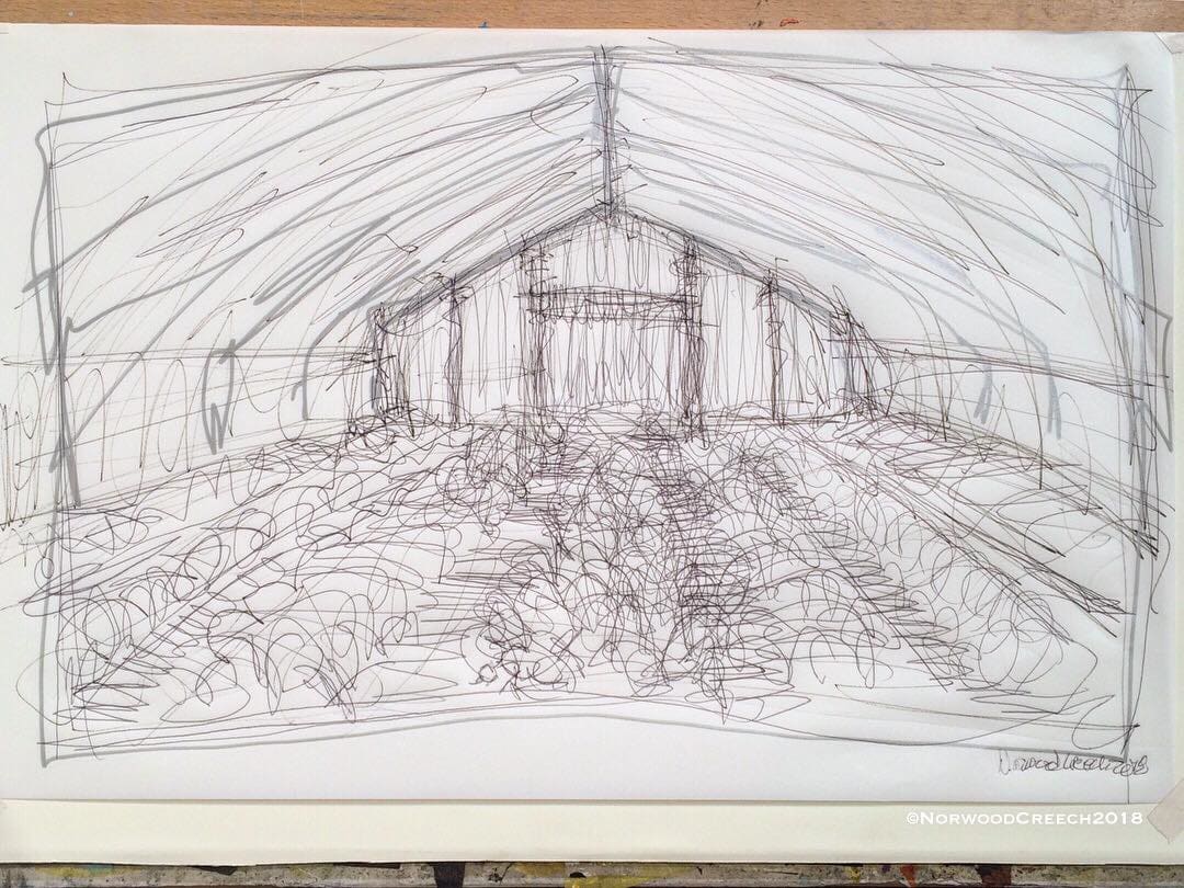 Radish Tunnel Sketch, Whitton Farms, Tyronza, Mississippi County, Arkansas 