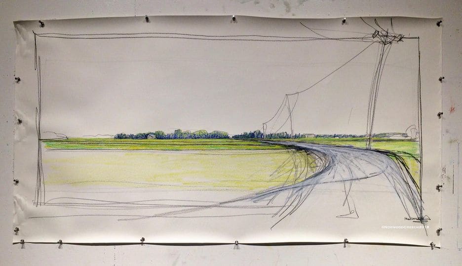 Road across Rice - Big Sketch, 