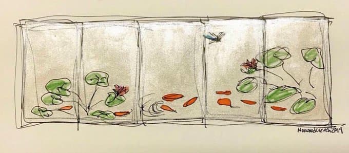 Study for a 5-panel screen by Norwood Creech, Image 1.