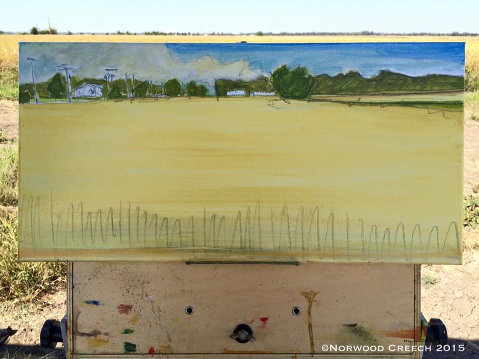 Rice Burning at the Twin Ditches, beyond the Cash House by Norwood Creech 