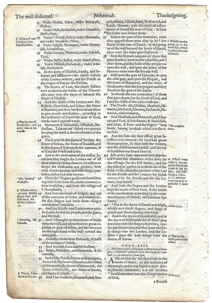 1576 Geneva Bible 1st Geneva printed in England Nehemiah by Bible 