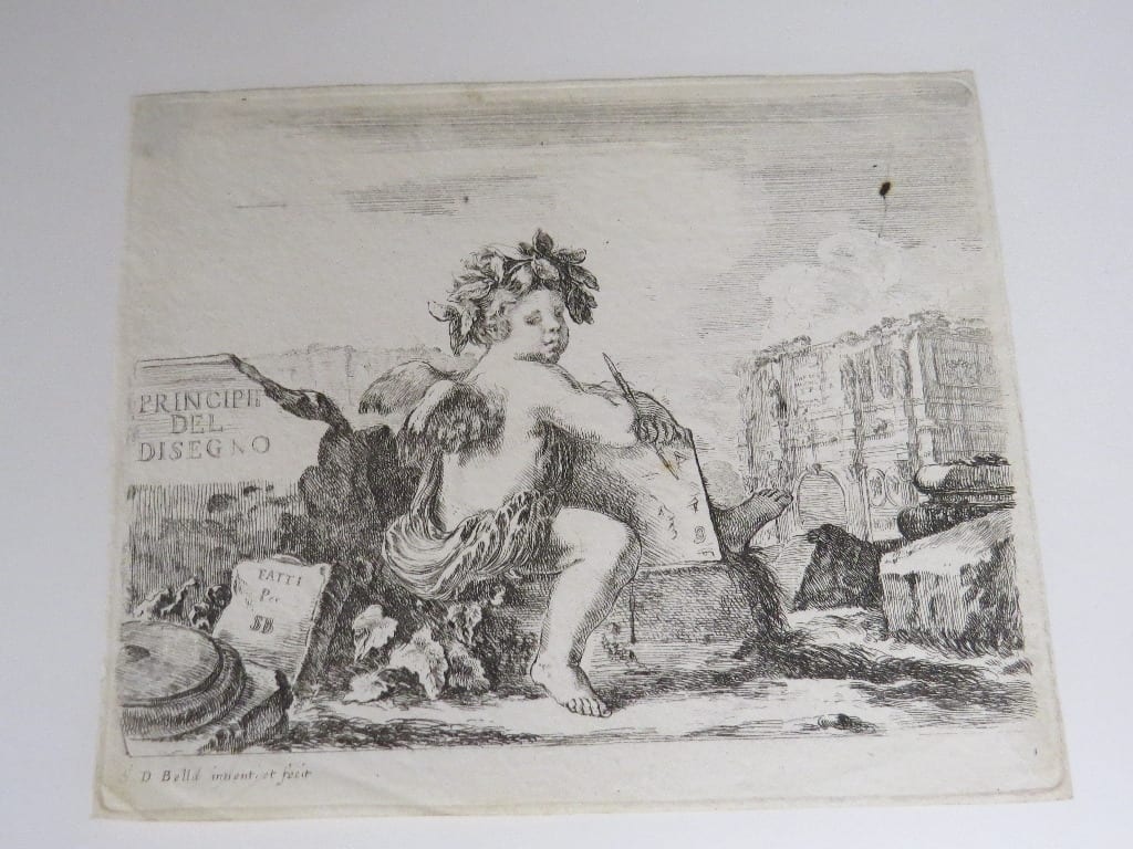 I principii del disegno, Plate I, frontispiece by Stefano Della Bella 