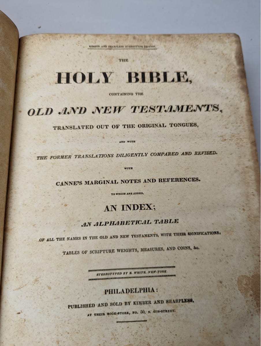 1823 Bible-Kimber & Sharpless, Philadelphia by Bible 