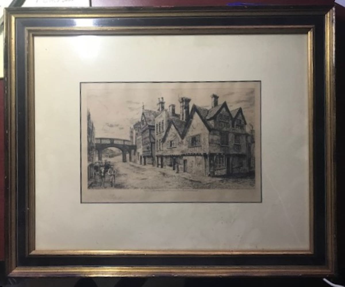 King Edgar Inn etching by Elizabeth Piper, Image 3.