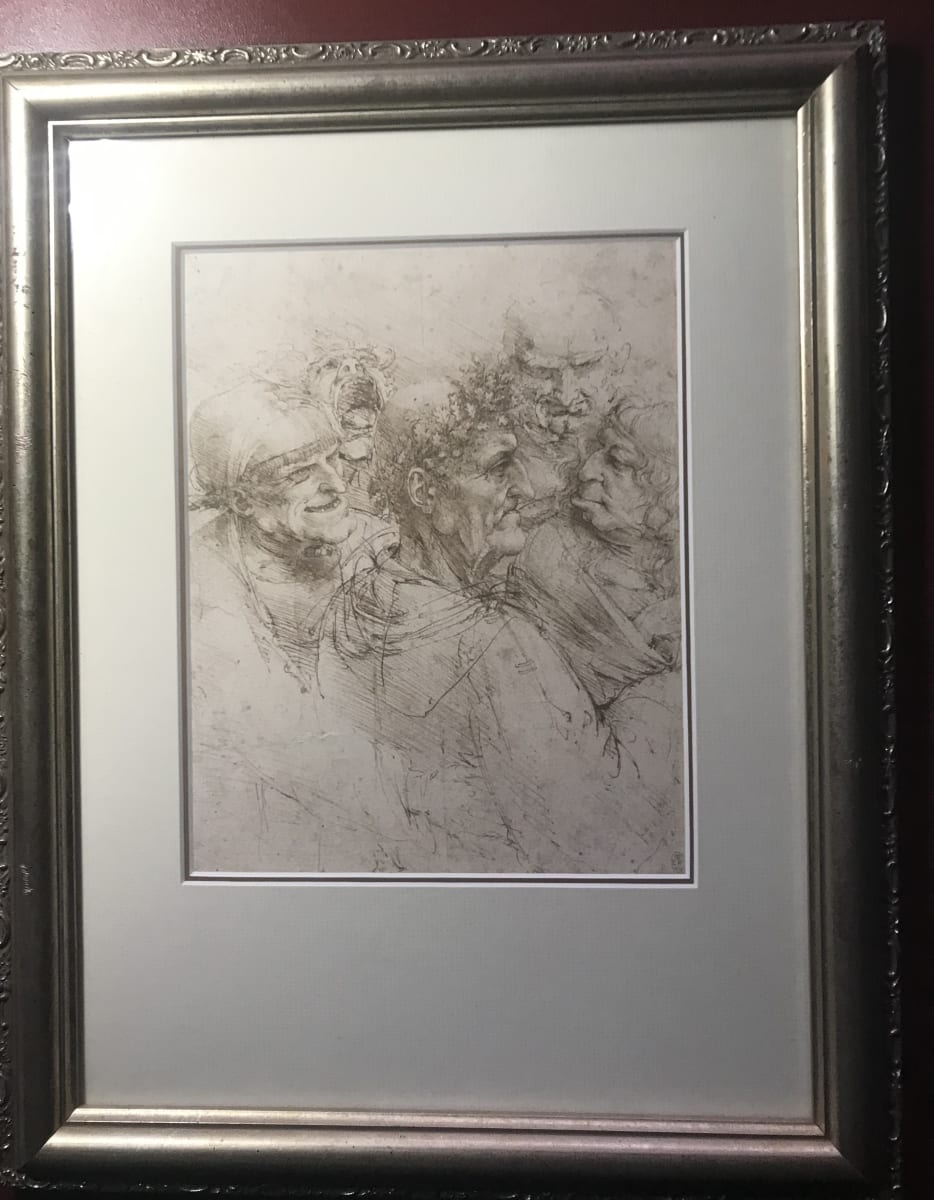 Five Characters in a Comic Scene by Leonardo Da Vinci, Image 1.