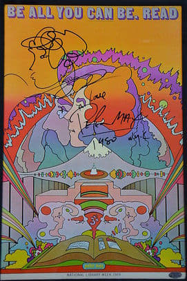'Read'  Signed Poster 1980 by Peter Max 
