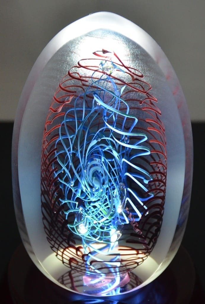 2002 Glass Art Sculpture by Henry Summa 