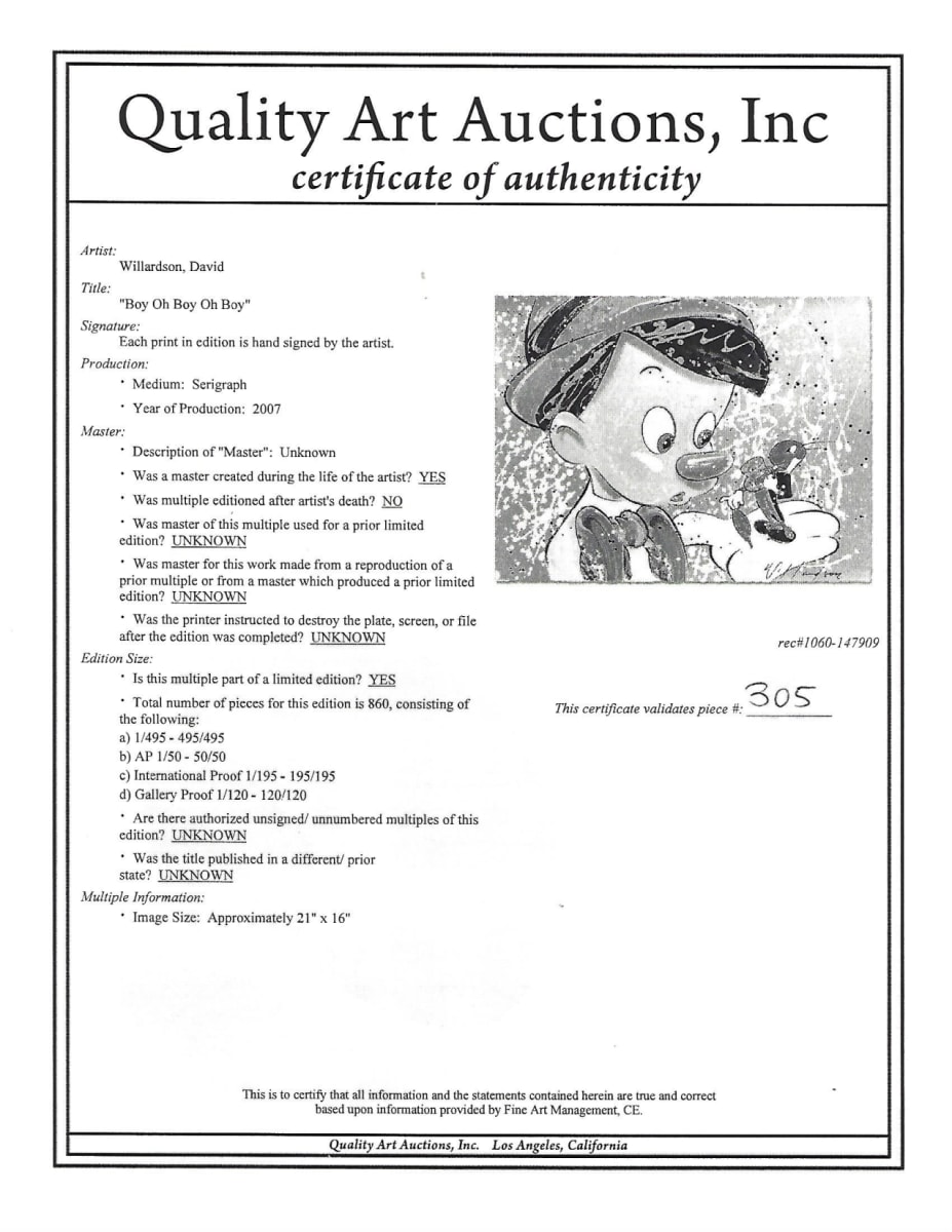 Boy Oh Boy Oh Boy by David Willardson 