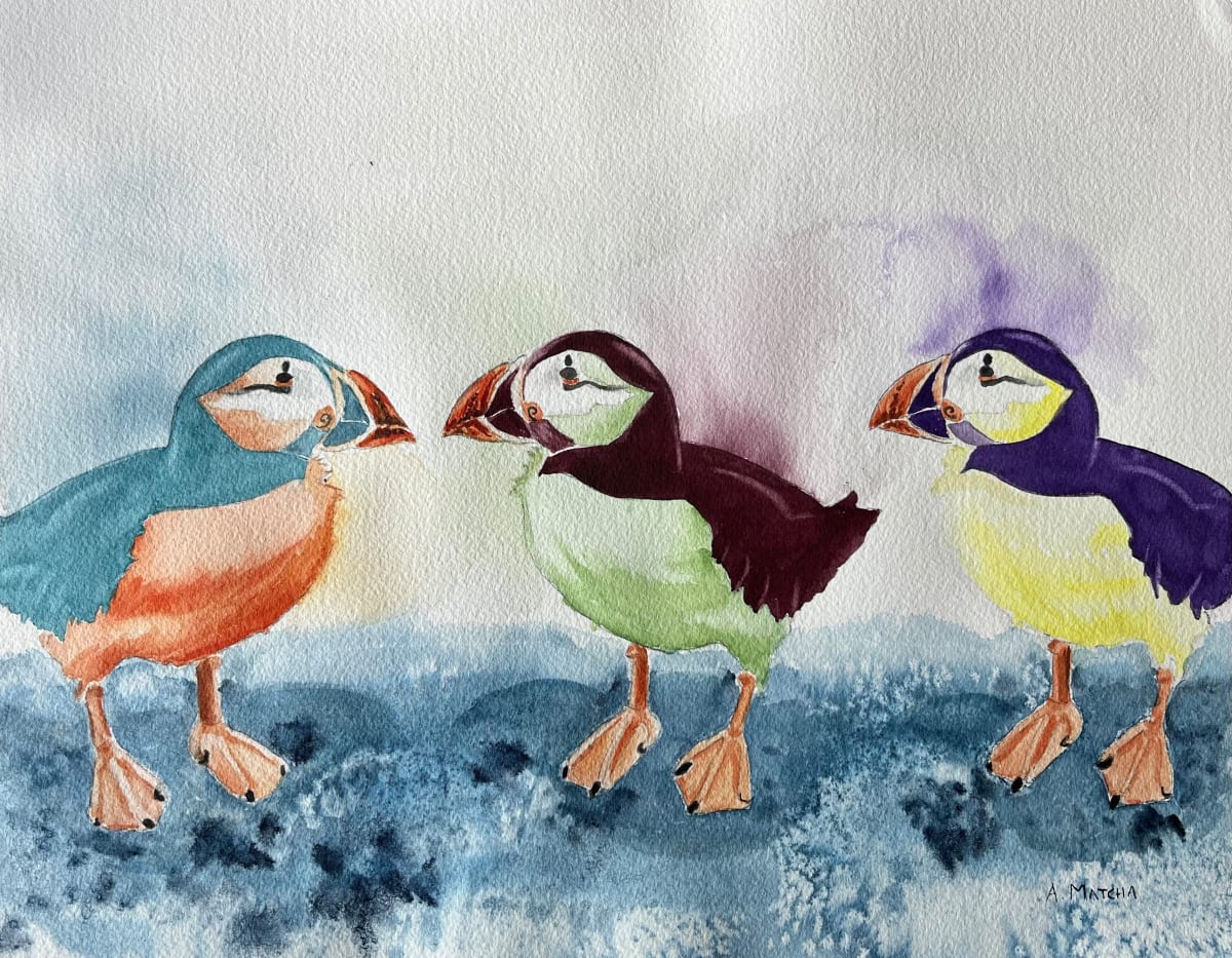 Complimentary Puffins by Anita Matcha 
