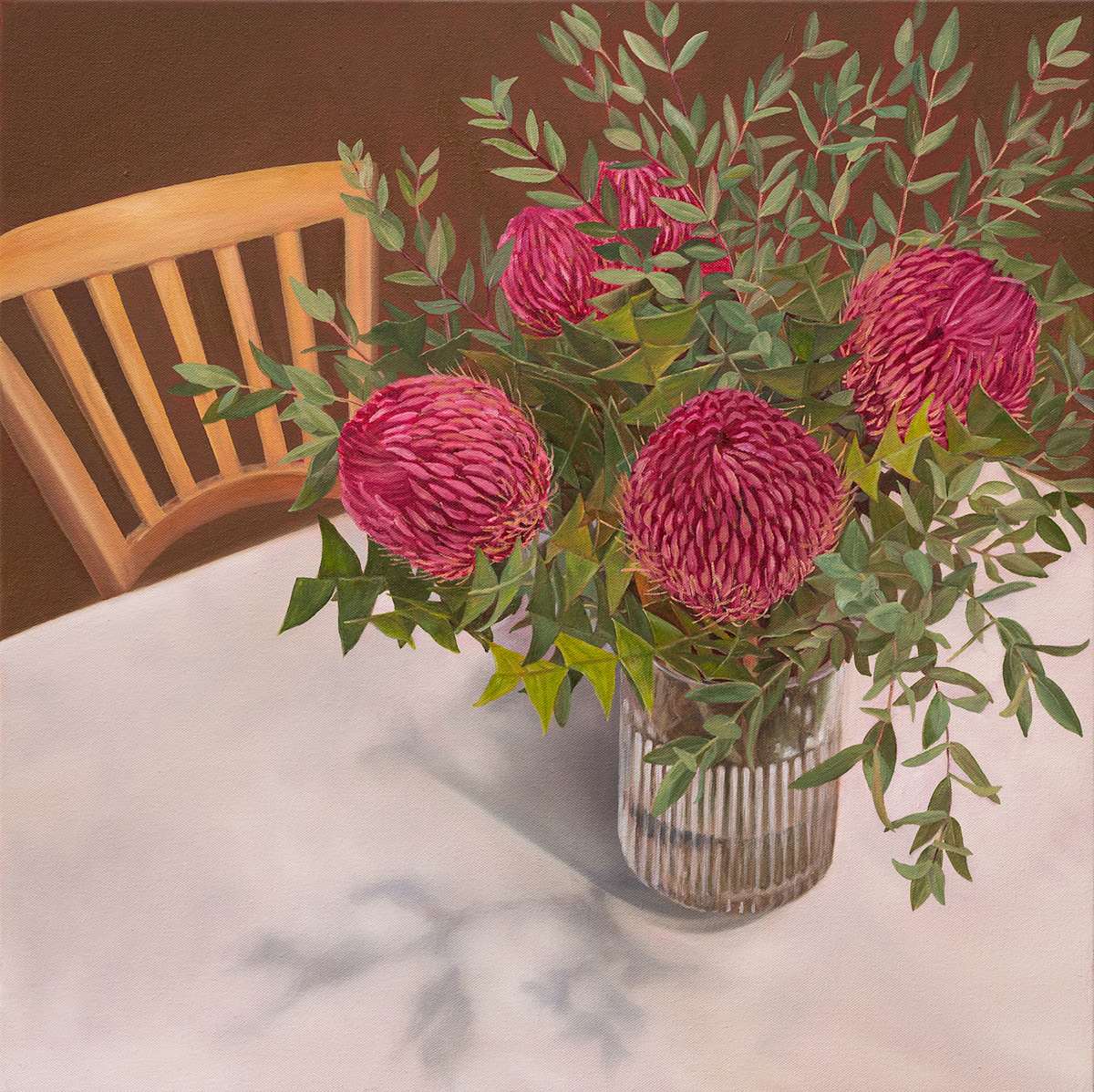 Banksia Bouquet by Kirsten Hocking  Image: "Banksia Bouquet", original painting by Kirsten Hocking, oil on canvas, 60cm x 60cm 