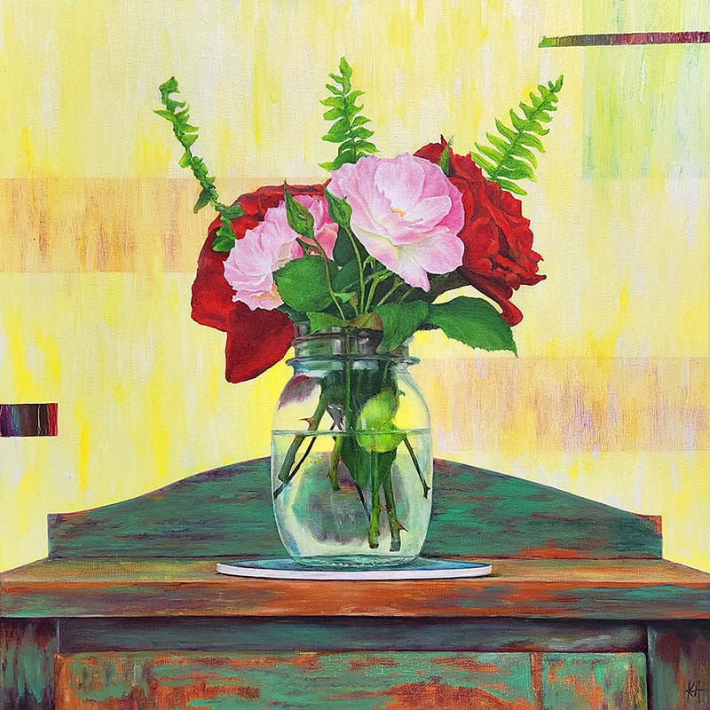 Flowers For Friendship by Kirsten Hocking  Image: "Flowers For Friendship", original painting by Kirsten Hocking, oil on linen, 61cm x 61cm, 2022