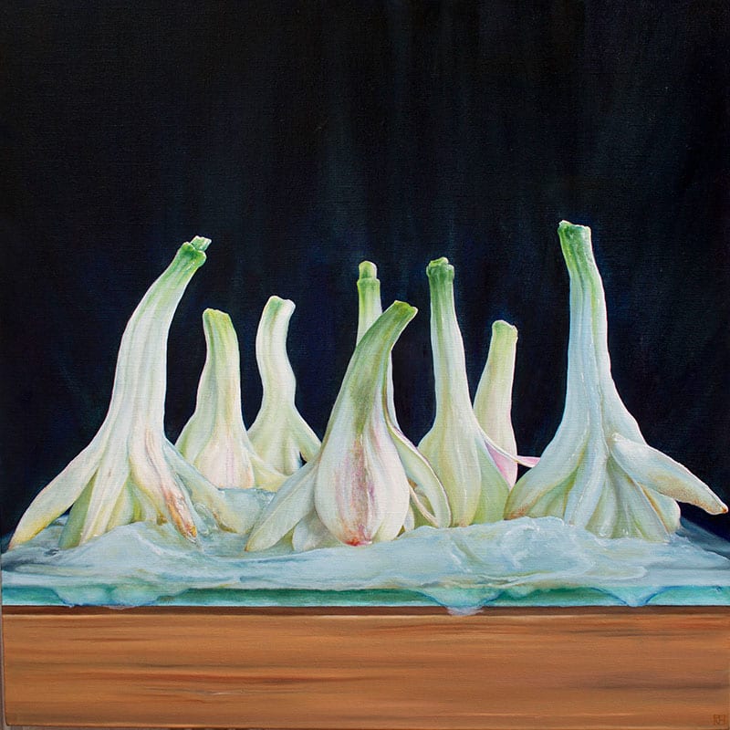 Tuberose Dancers by Kirsten Hocking  Image: "Tuberose Dancers", original painting by Kirsten Hocking, oil on linen, 61cm x 61cm, 2021