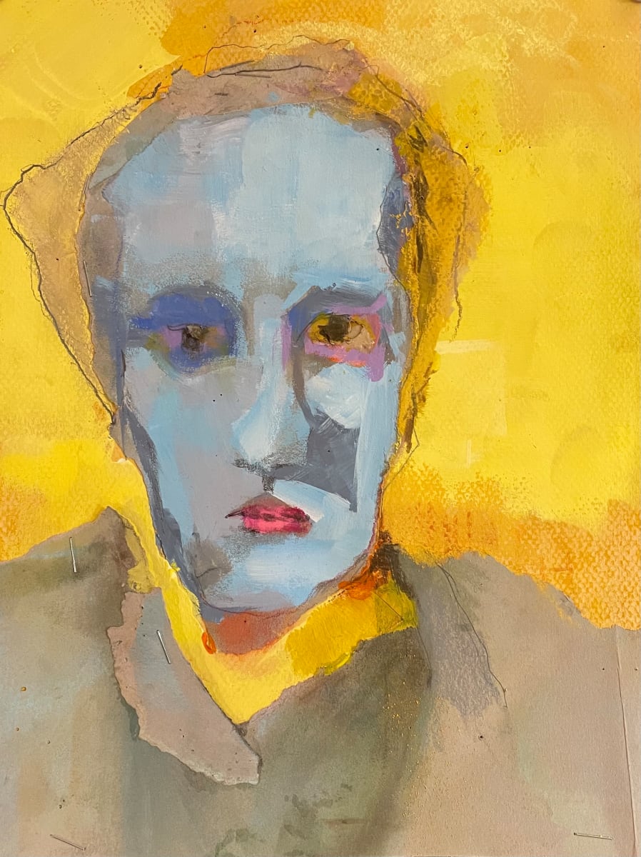 Blue Face -Yellow Sky by James Singelis 