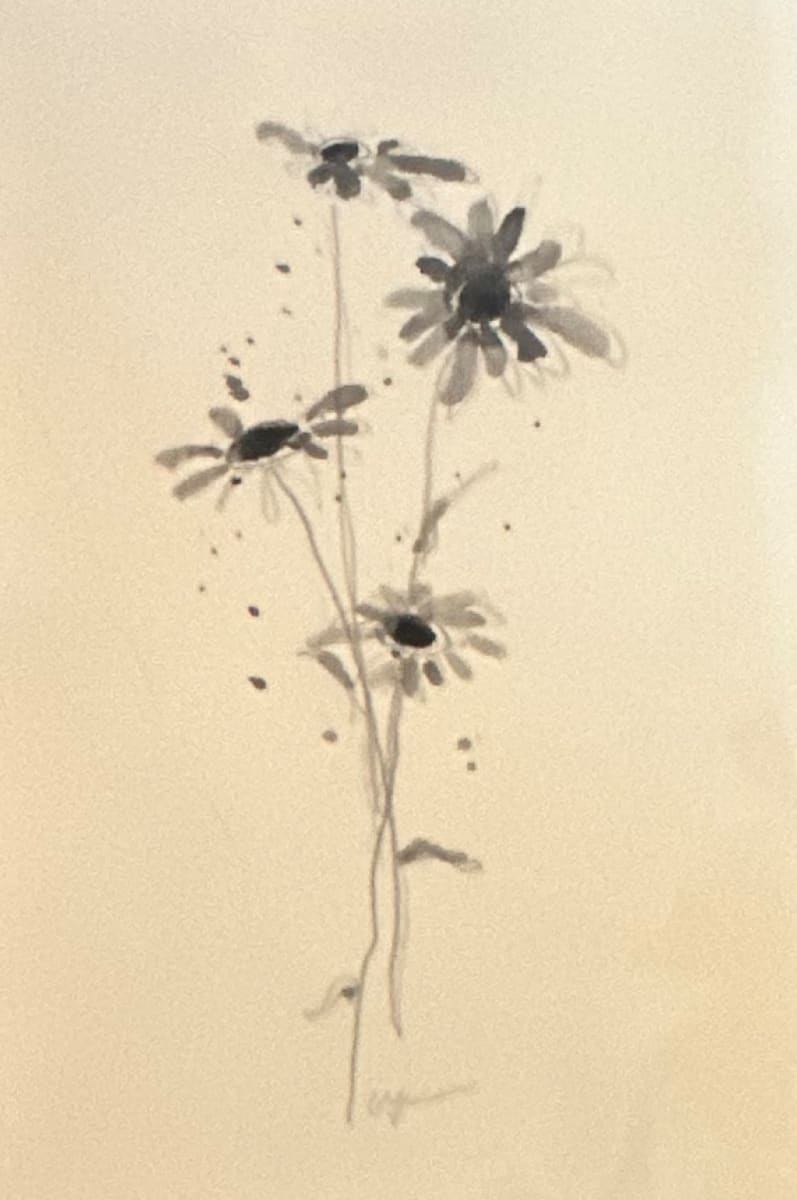 wild daisies in ink I by Christen Yates 