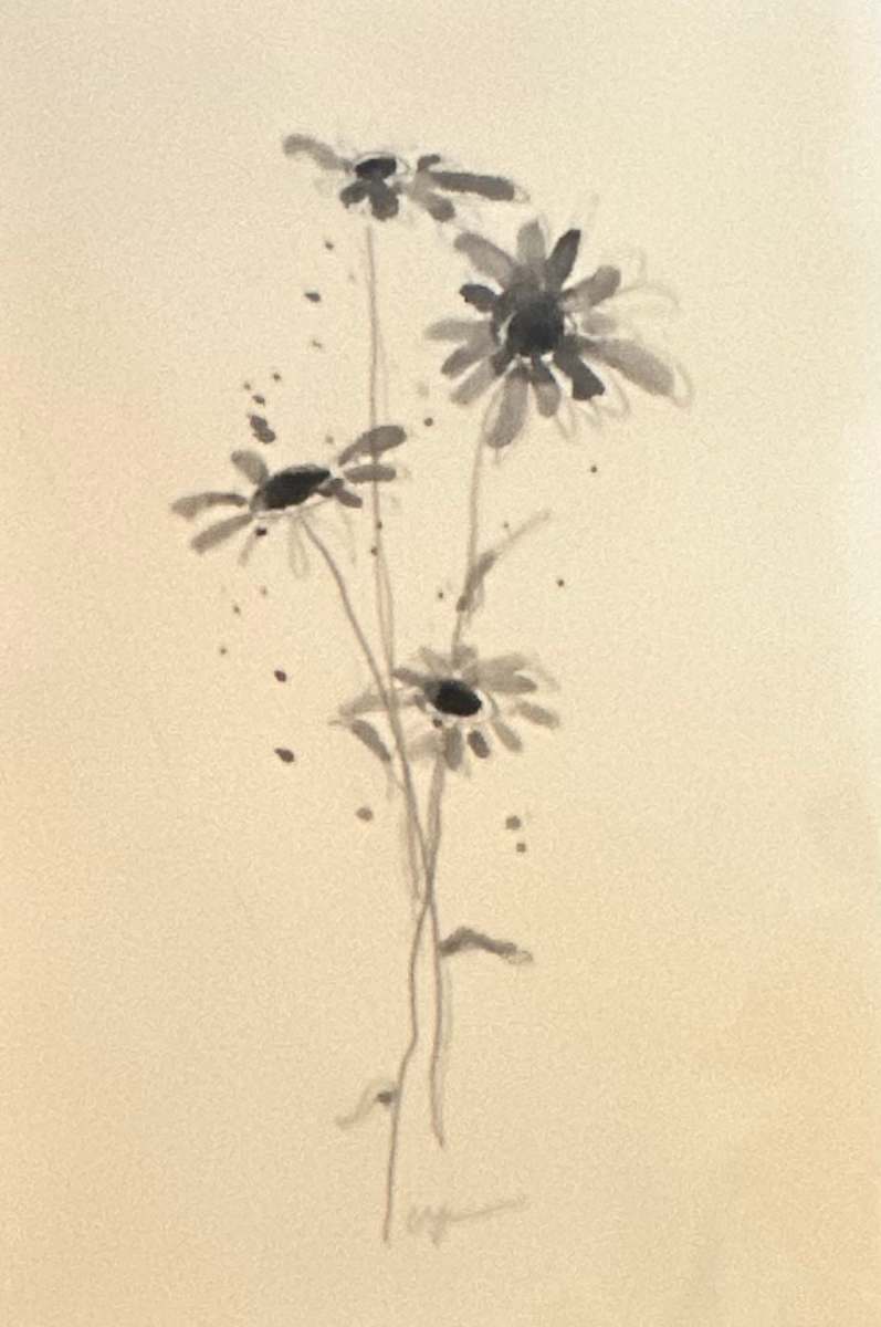 wild daisies in ink I by Christen Yates, Image 1.
