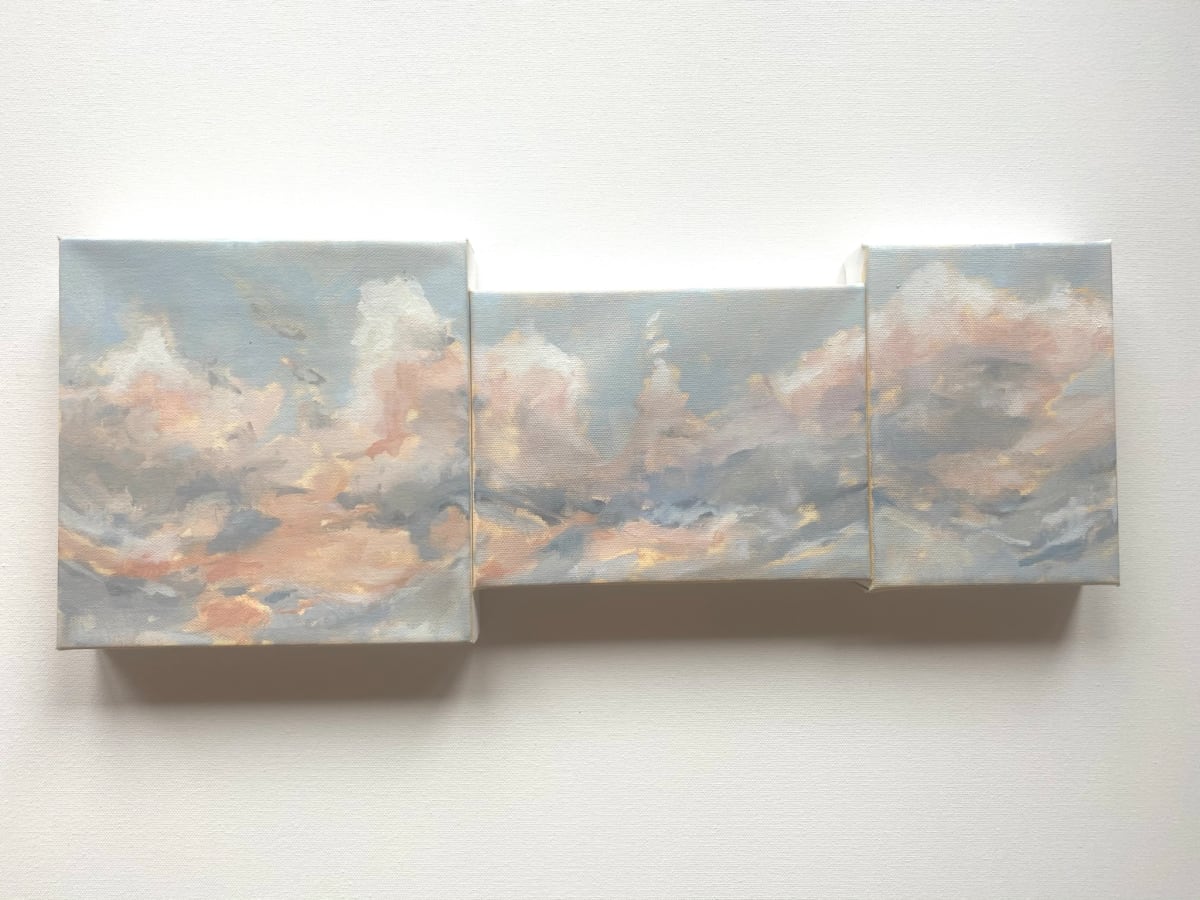 tiny cloud triptych by Christen Yates 