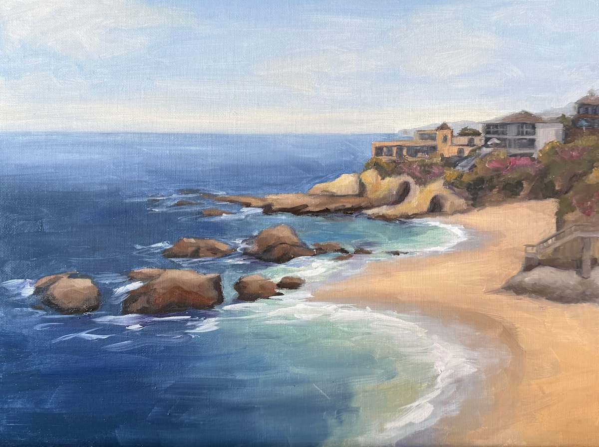 12x24" Woods Cove, Laguna Beach by Vanessa Rothe 