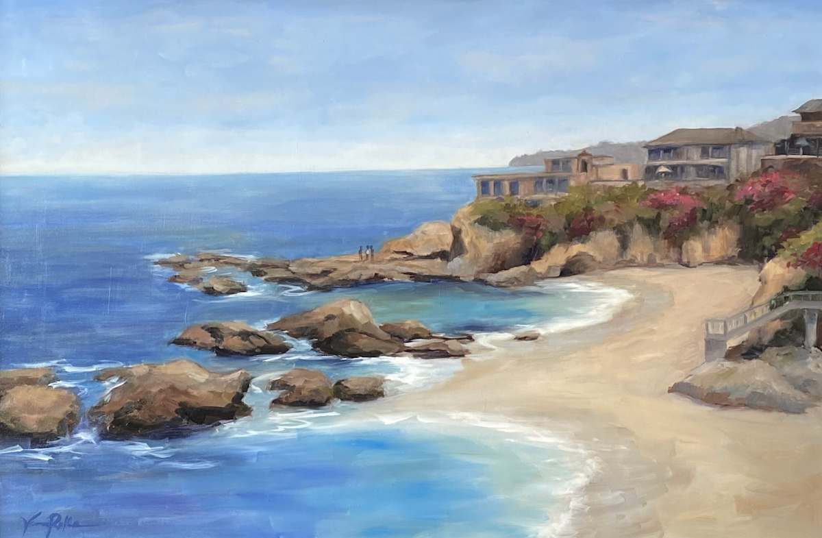 24x36 Woods Cove Commission by Vanessa Rothe  Image: 24x36" Commission of Woods Cove Laguna Beach