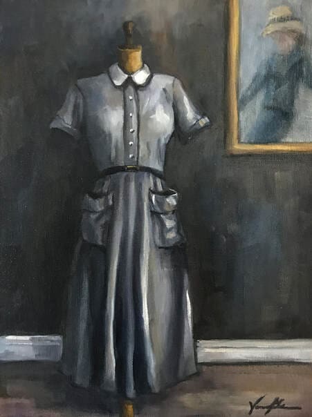 La Robe Gris de Paris (The Parisian Grey Dress) by Vanessa Rothe  Image: Sold at Arcadia Contemporary Americans in Paris 2018