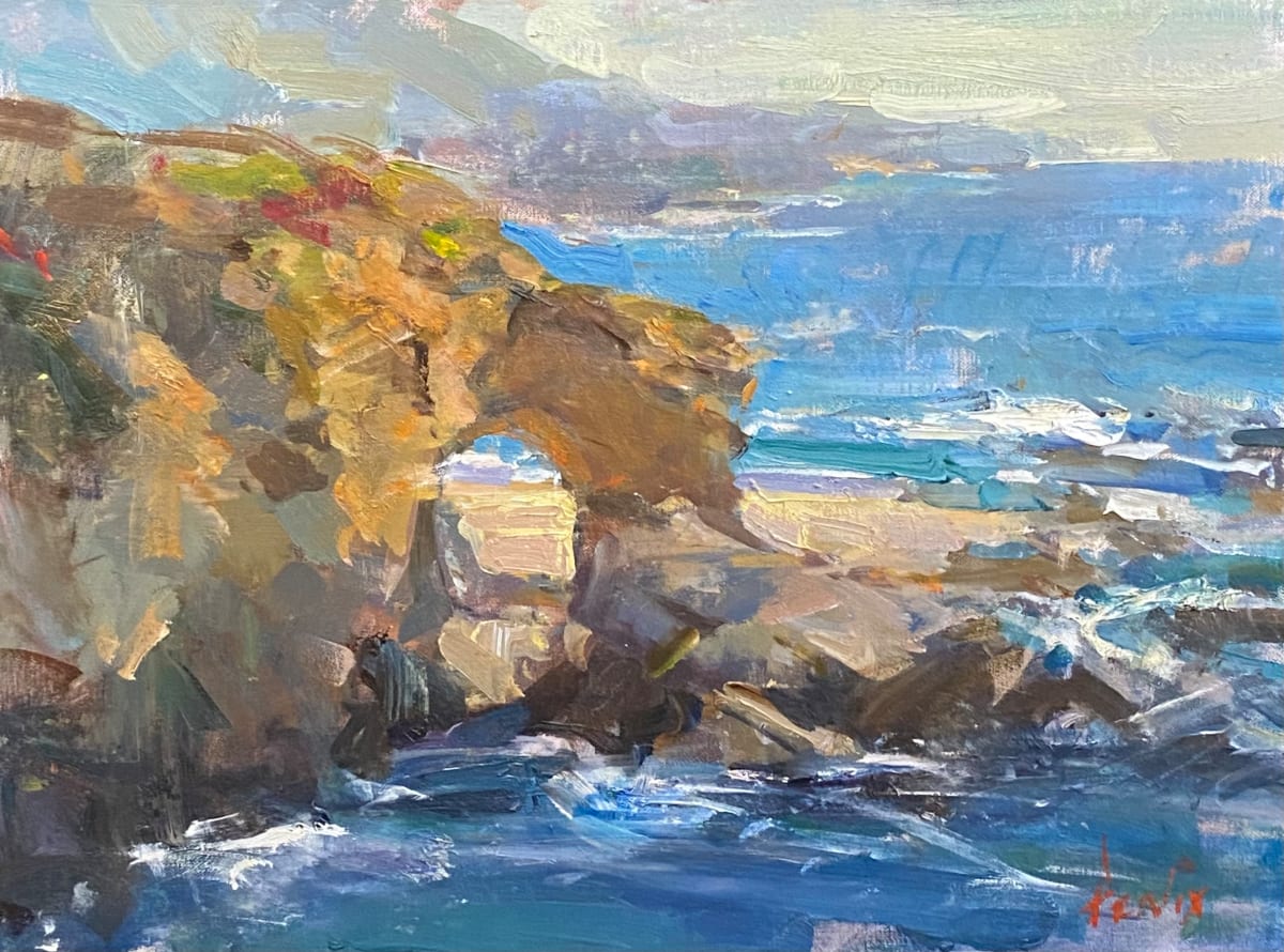 Keyhole Rock, Laguna by Derek Penix  Image: This work was created live on location in Laguna Beach 