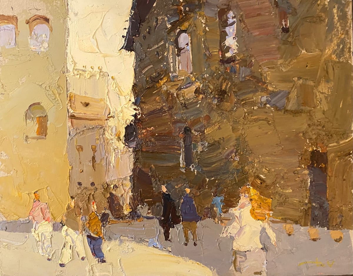 Streets of Florence, Italy by Daniil Volkov  Image: Painted on location in Florence Italy 