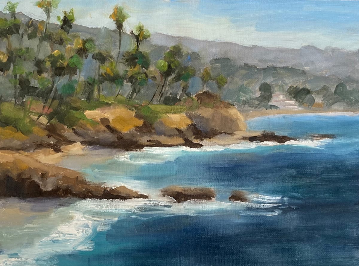 Plein Air Study, Heisler, Laguna Beach by Vanessa Rothe  Image: Quick 40 min plein air on location mid day study of the light and colors of Heisler Park Laguna Beach CA