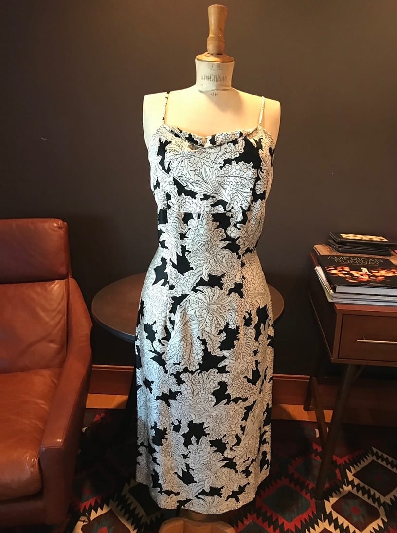 Soiree Dress by Unknown  Image: Size Medium, Dress size 6-8. One of a kind made with silk satin vintage fabric 