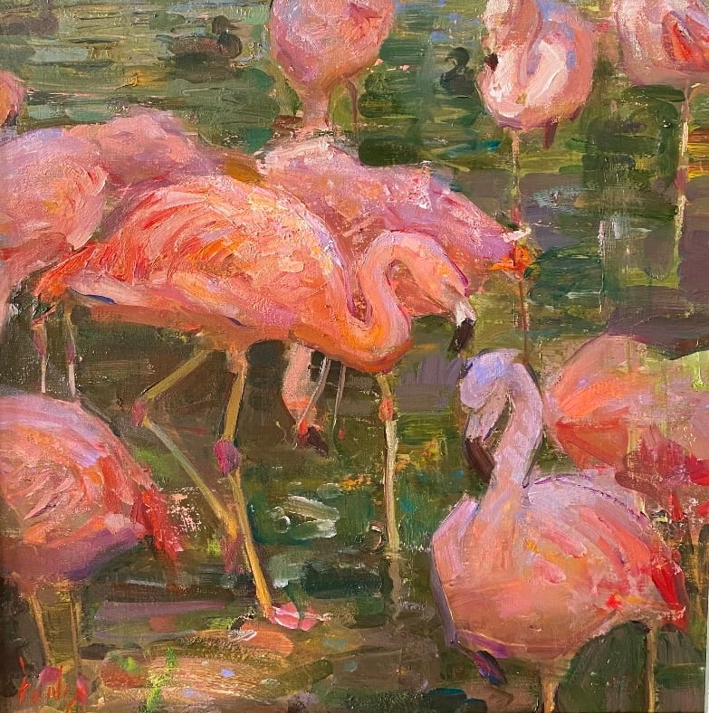 Flamingo Gathering by Derek Penix 