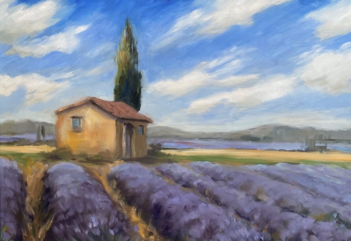 Lavender Fileds, Provence by Vanessa Rothe  Image: Currently framed in foft black with inner warm silver filet. Framed images on request.