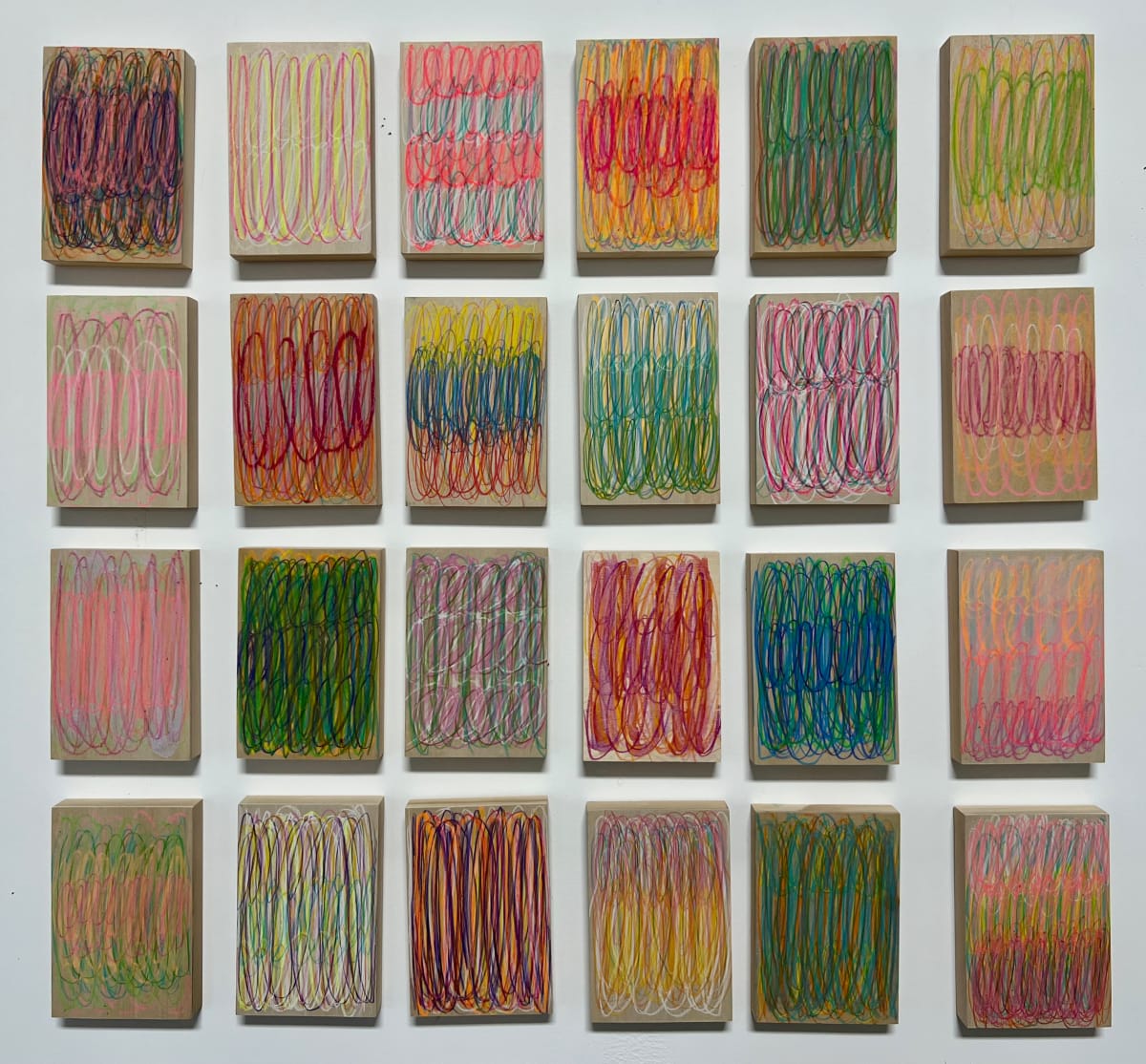 Spirograph Grid  Image: Grid of  6 x 4 inch panels from the Spirograph series.