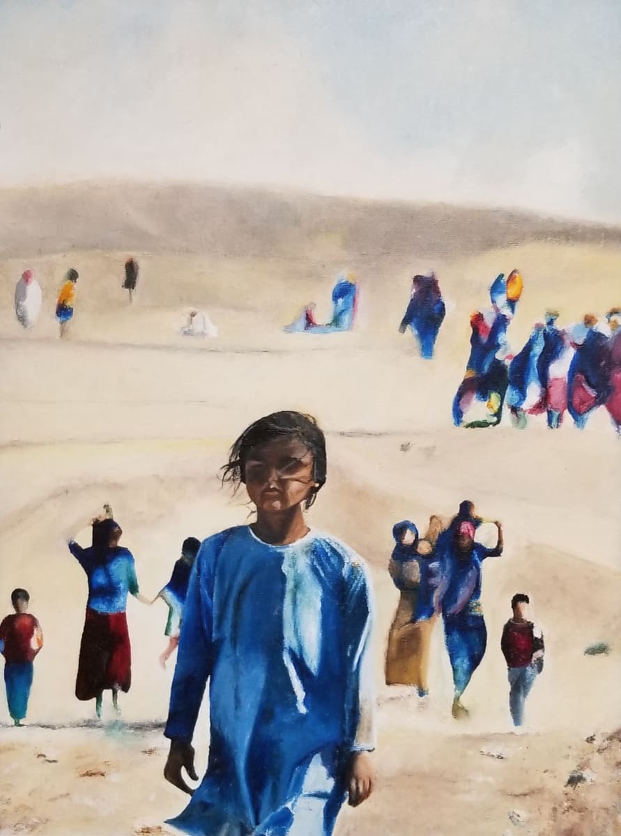 Refugees Walking by Melanie Nussbaum 