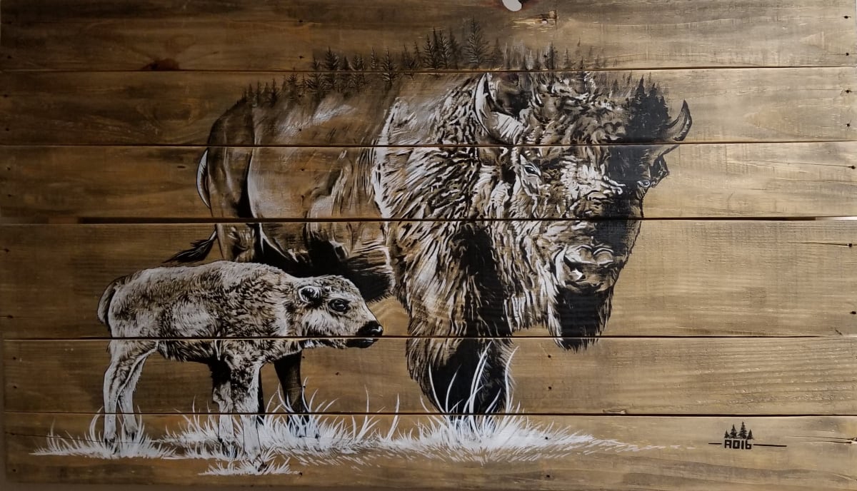 Buffalo and Calf by Adrianna Allegretti 