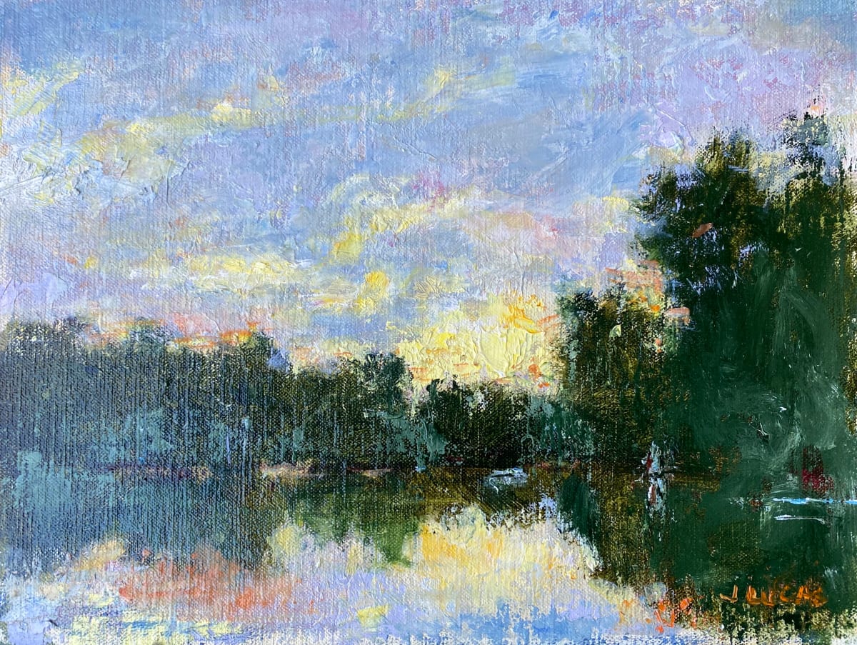 Canoe Dock Sunset by Janet Lucas Beck 