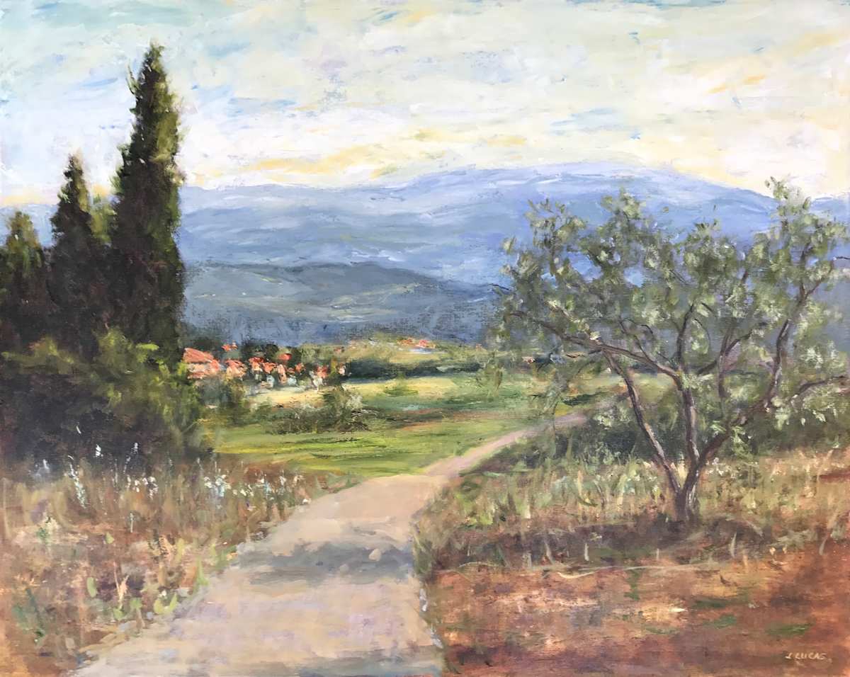 Olive Trees and Distant Vineyards by Janet Lucas Beck, Image 1.
