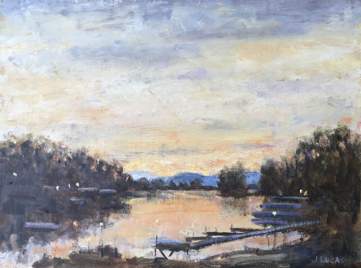 Duncan Boat Dock, Sunrise by Janet Lucas Beck 