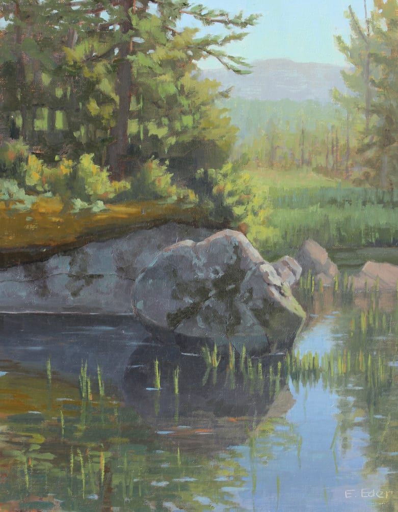 Mountain Pond, oil, 11 x 14 by Eileen Eder 