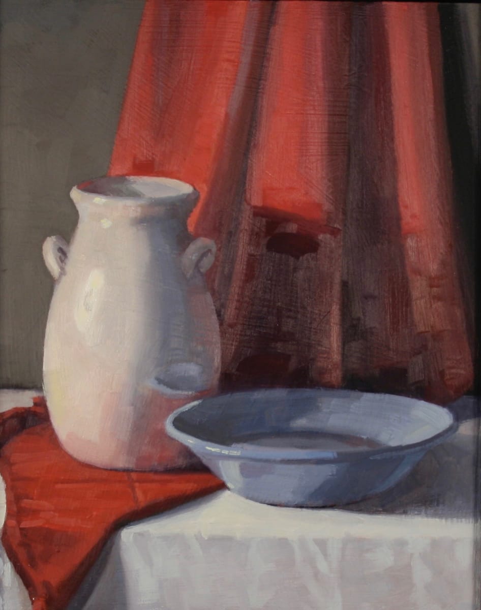 Still Life With Red Cloth by Eileen Eder, Image 1.