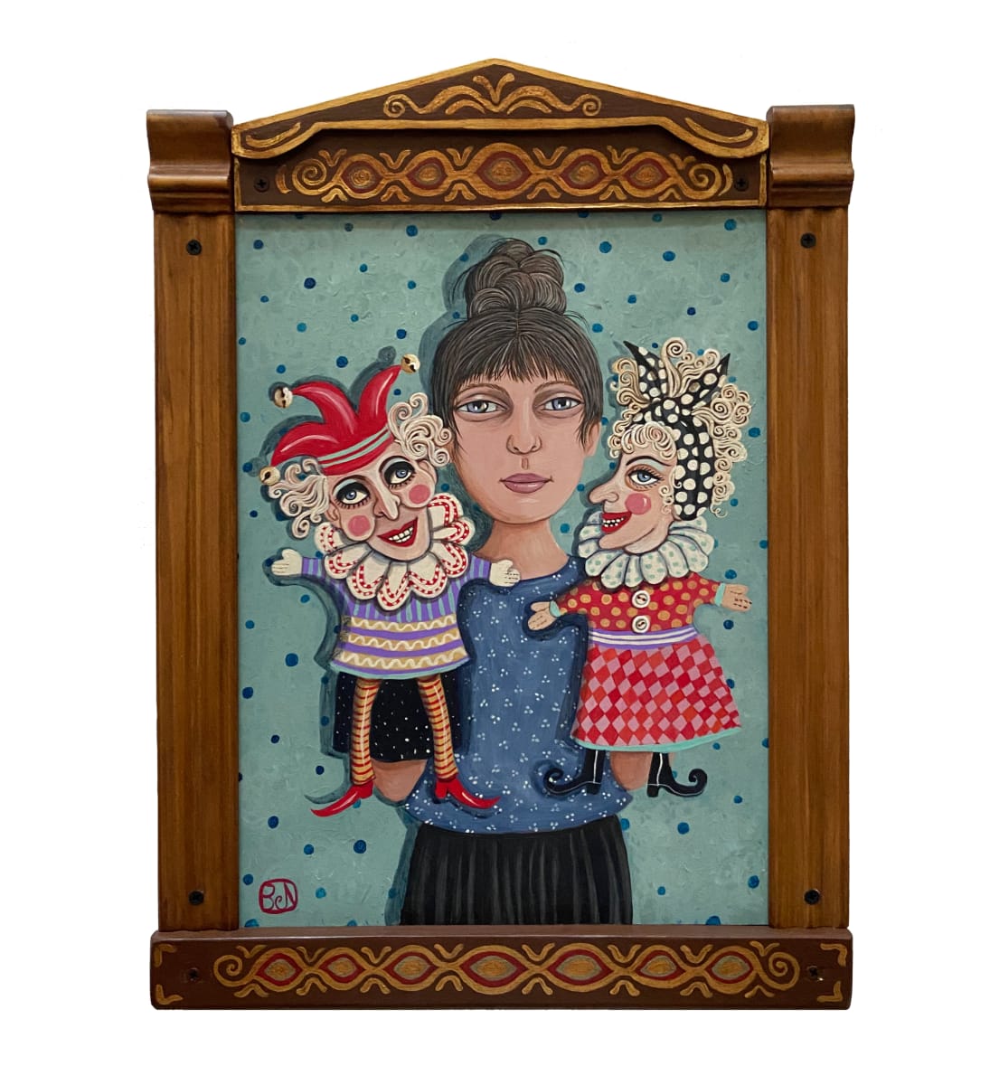 Puppeteer With Hand Puppets by Barbara Johansen Newman 