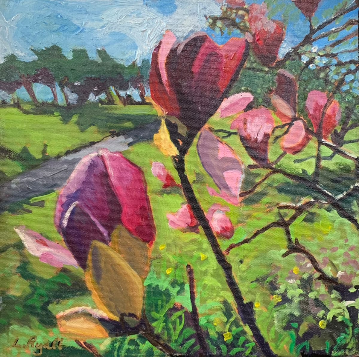 Magnolias on the Verge, Royal Botanical Gardens, Hamilton by Lynne Ryall 